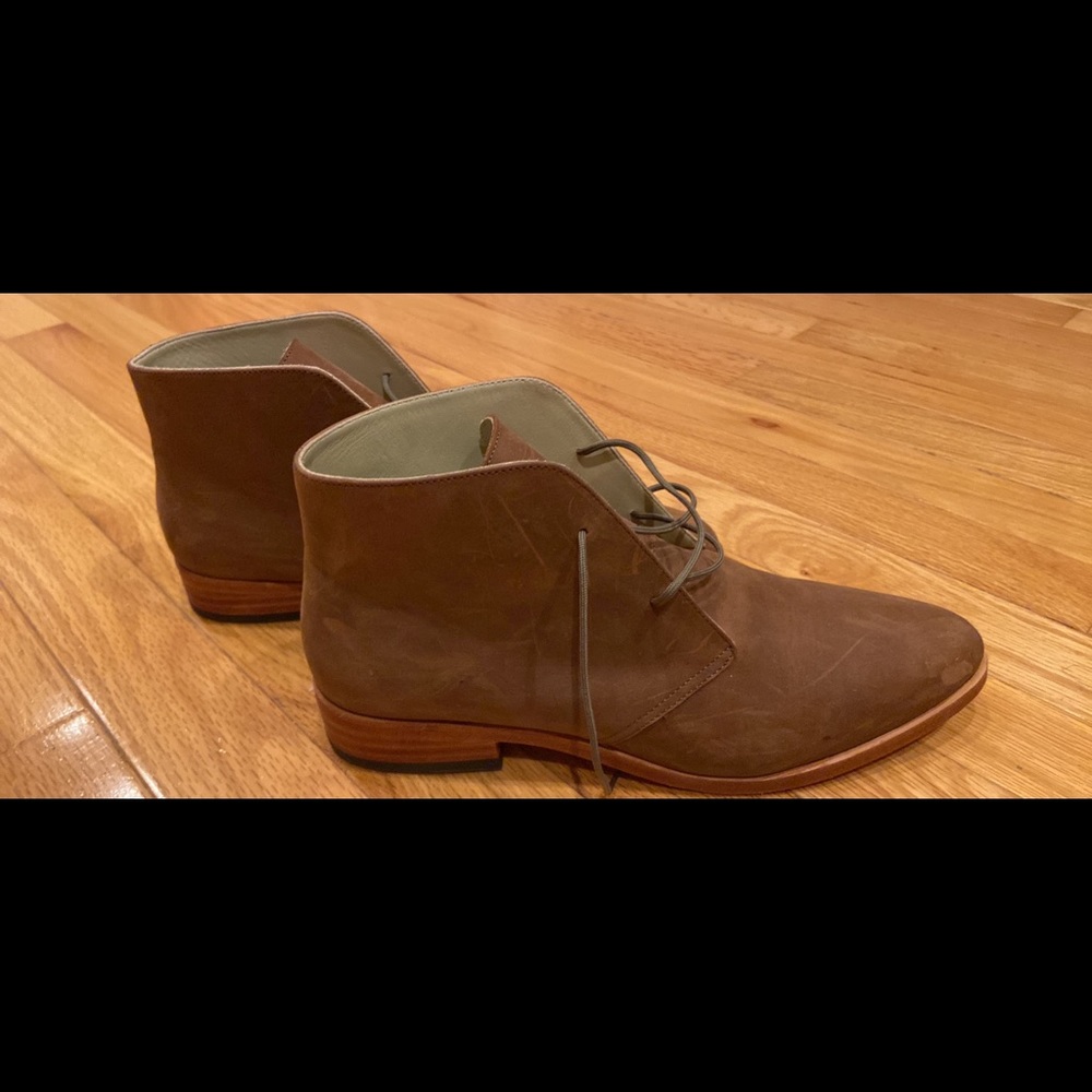 Nisolo brown leather lace up ankle boots